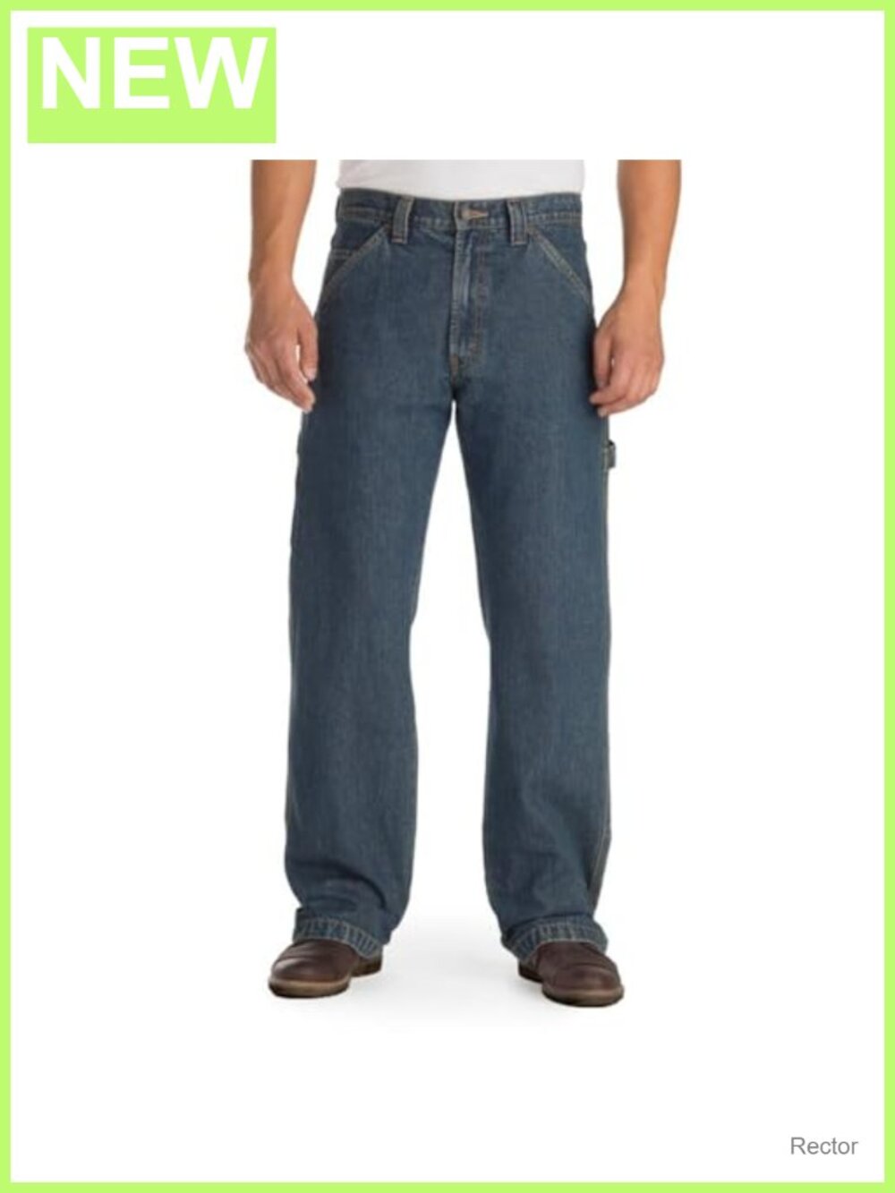 Men's Carpenter Jeans Loose Fit Straight Leg Mid Rise Utility Pockets